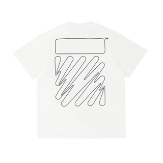 Off White  Vintage T-Shirts Short Sleeves Crewneck Tops แฟชั่นผู้ชายและผู้หญิง