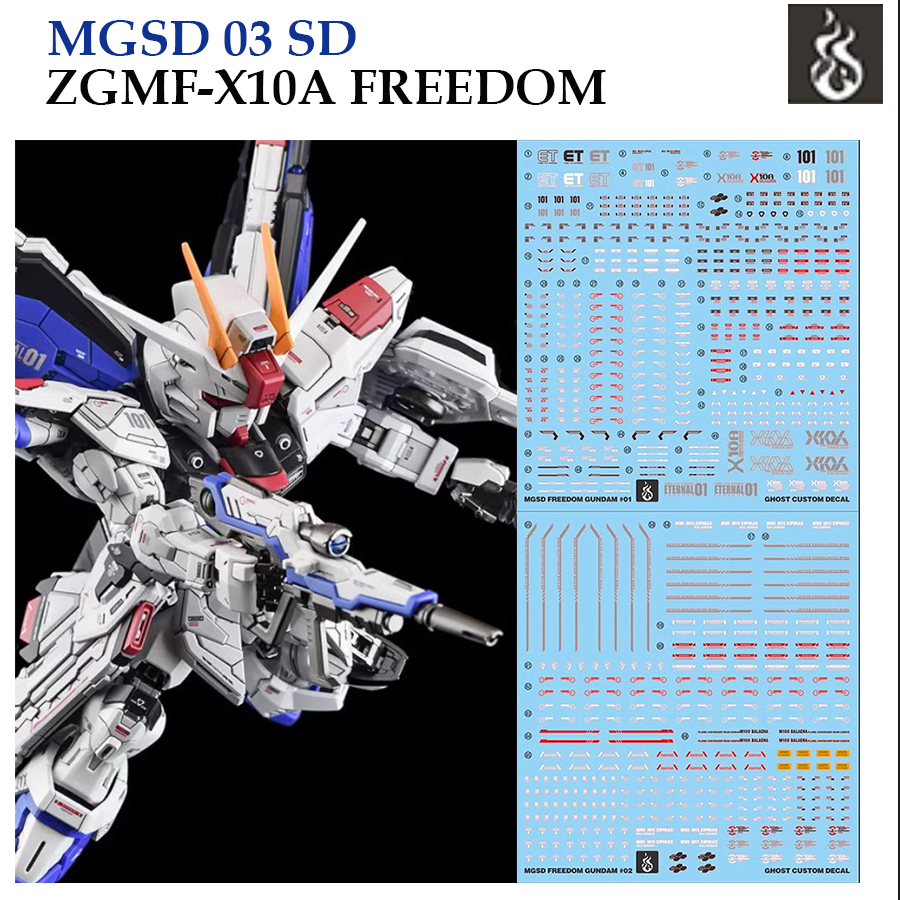 ดีคอลน้ำ [GHOST] MGSD03 s SD ZGMF-X10A FREEDOM Water Decal Fluorescent SD03 GSD03 MGSD 03