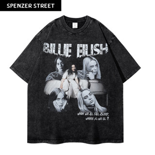 Spenzer.street | 🖤 ehite billie โอเวอร์ไซส์ เสื้อผ้าสตรีท เกาหลี y2k แฟชั่น ผ้ากีฬา ทราวิส 2pac ฮิต 2023 มาใหม่