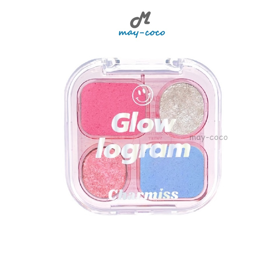 ถูก/แท้/มีไลฟ์ (มีสีใหม่) พาเลทท์ Charmiss Glowlogram Eyeshadow Palette Y2K อายแชโดว์ เนื้อโมจิ ทาตา แต่งตา กลิตเตอร์
