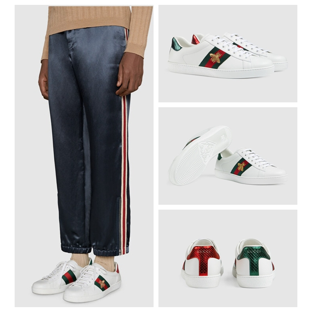 Gucci/Ace Collection/รองเท้าผ้าใบผู้ชายปัก