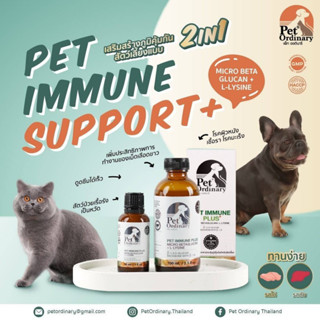 Pet Ordinary ผงโพรไบโอติก ผลิตภัณฑ์เสริมอาหารกระตุ้นภูมิค้มกัน Pet Probic Pet Immune plus