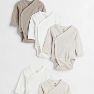 บอดี้สูท h&amp;m ฟรีปักชื่อ organic cotton