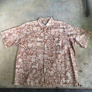 เสื้อฮาวาย Vtg.Hawaii Shirt ST JOHN’S BAY MADE IN SRI LANKA Sz.L 55% LINEN 45% COTTON