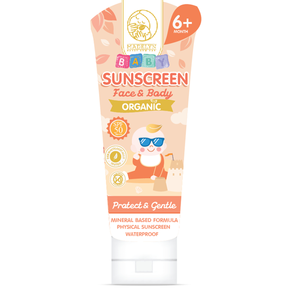 MADELYN BABY SUNSCREEN FACE & BODY PREMIUM ORGANIC DAILY PROTECTION