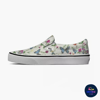 [ของแท้ ส่งฟรี จากไทย] VANS CLASSIC SLIP-ON - BUTTERFLY FLORAL MARSHMALLOW/TRUE WHITE