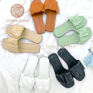 Living Zone รองเท้าแตะแฟชั่น รองเท้าแตะส้นแบน 🎀สไตล์เกาหลี🎀
