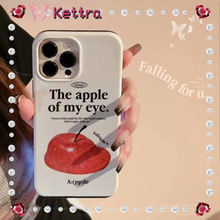 💜Kettra💜ความคิดสร้างสรรค์ แอปเปิล สีขาว เรียบง่าย iPhone 11 14 pro max ป้องกันการหล่น ขอบเต็ม case for iPhone 12 13