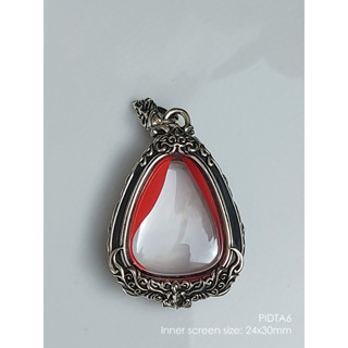 PIDTA6Silver925 Phra Pidta amulet casing 24x30mm กรอบพระเงินแท้925 ปิดตาพิมพ์เล็ก ใช้เป็นตลับหรือเลี่ยมกันน้ำได้