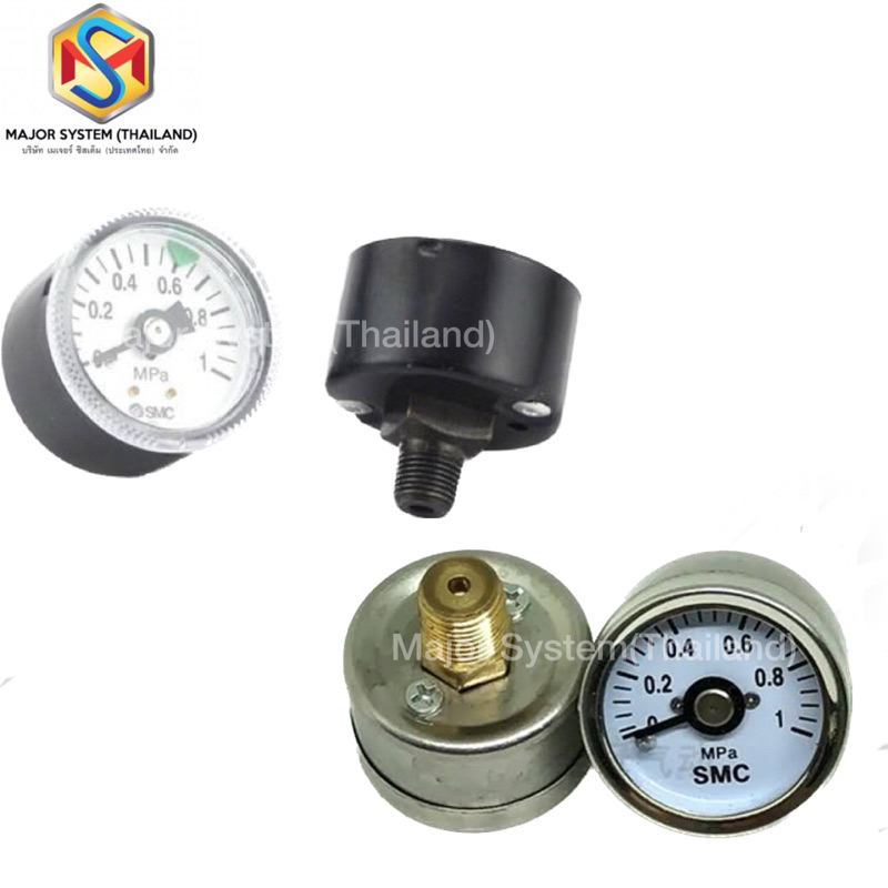 SMC G36-10-01, G33-10-01, G46-10-01, G46-10-02, G43-10-01, G46-10-02 เกจวัดแรงดันลมเกลียวออกหลัง SMC