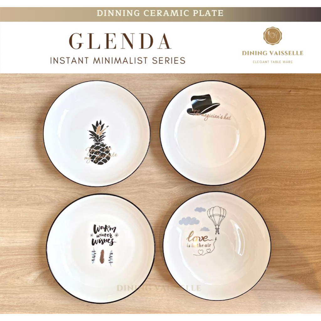 Dining Vaisselle - จานลวดลายน่ารัก สวยงาม สไตล์มินิมอล Glenda Minimalist Plate
