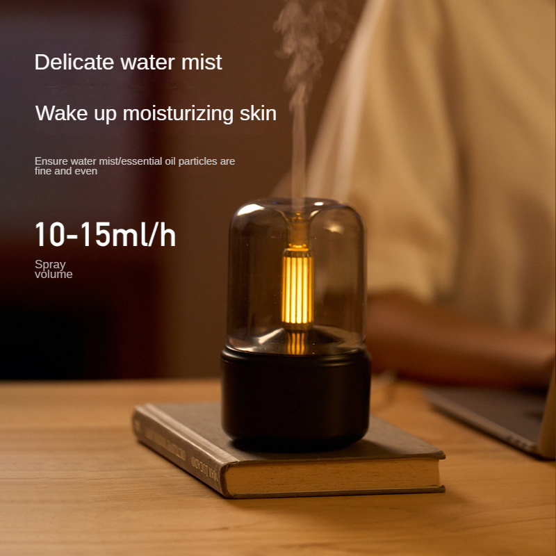 Fragrance Diffuser Simulation Candle Light Bedside Lamp Home Aromatherapy Essential Oil Ultrasonic Atomization