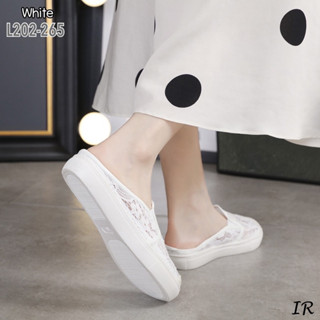 L202-265 รองเท้าผ้าใบ ลูกไม้นิ่ม สามารถเข้าได้กับทุกชุด