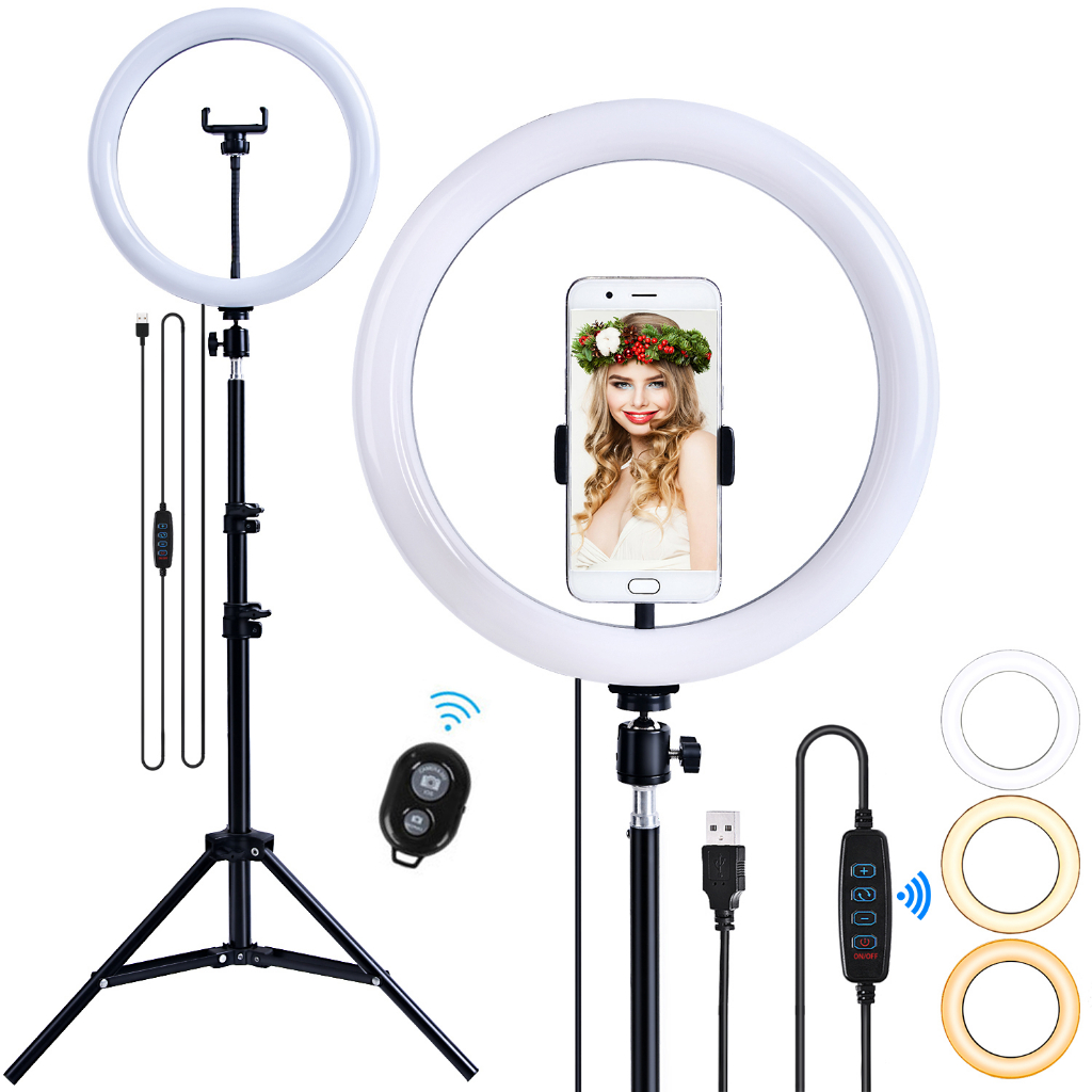ไฟไลฟ์สด ไฟแต่งหน้า ไลฟ์สด led 26CM ขาตั้ง ไฟ2เมตร ไฟสตูดิโอ Photography Studio Lighting