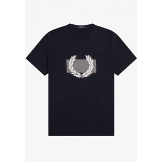 Fred Perry Bloc Laurel Wreath T-Shirt in Navy