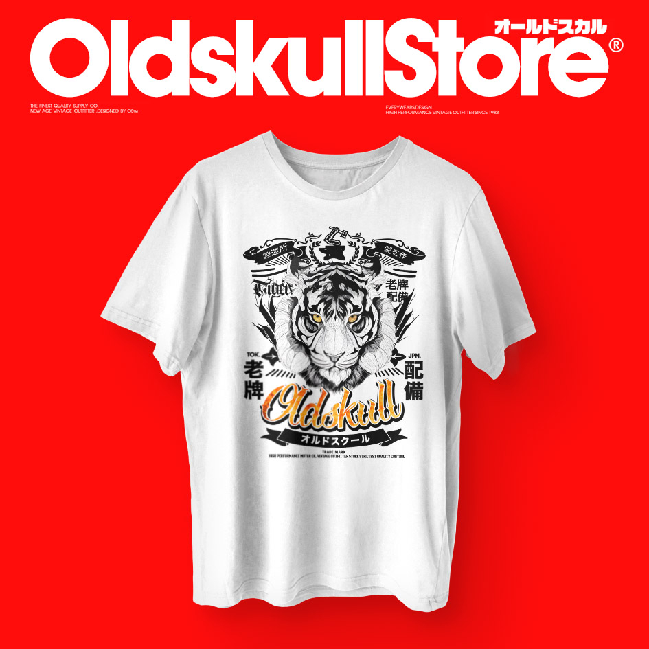 OLDSKULL CLASSIC 10 เสื้อยืดผู้ชาย เสื้อยืด คอกลม แขนสั้น พิมพ์ลาย