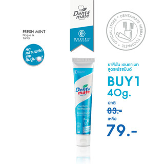 DENTAMATE FRESH MINT เดนตาเมท ยาสีฟันสมุนไพรสกัดเฟรชมินต์ 40 กรัม 1 หลอด