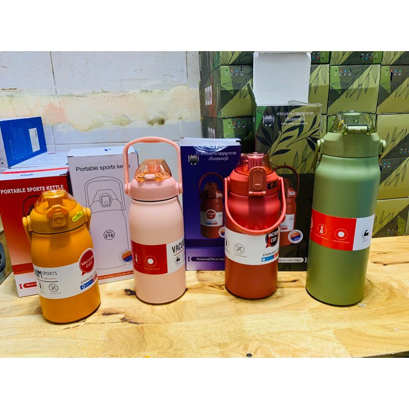 กระบอกน้ำเก็บความเย็น vacuum bottle กระติกน้ำ ขวดน้ำ  1000ml 1200ml 1500ml 1800ml  สแตนเลส316 กระบอก