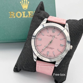 นาฬิกา Rolex สายหนัง สีชมพูน่ารัก สายหวาน 🥰