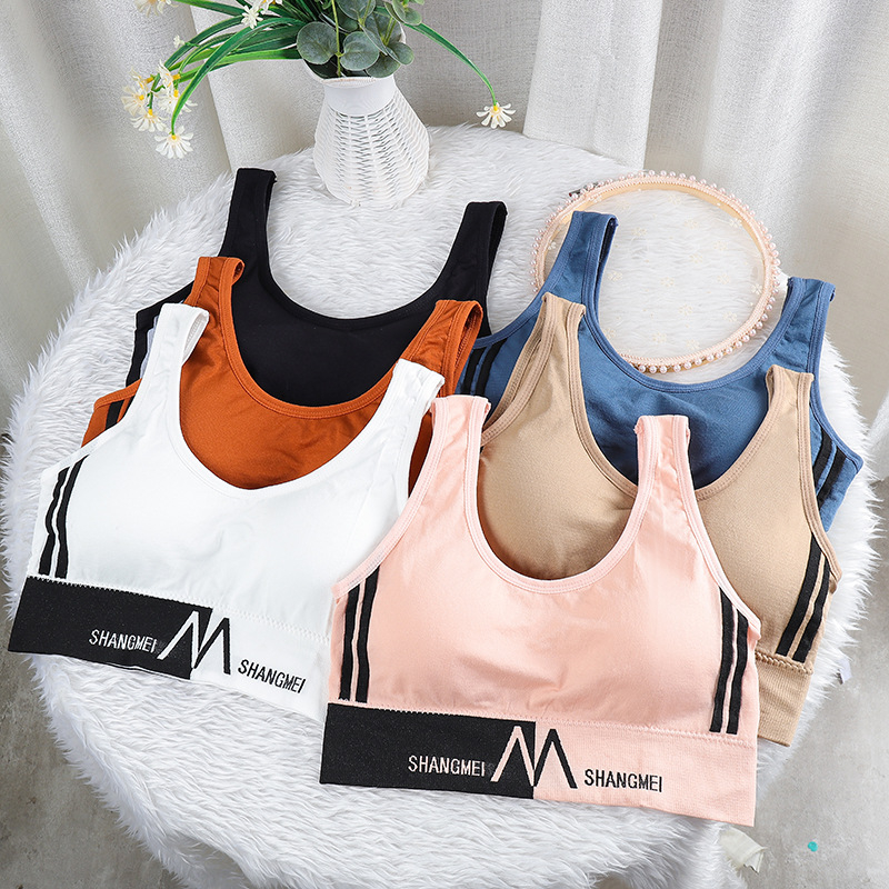 พร้อมส่ง สปอร์ตบราสายลายตัวอักษร งานปัก ใส่ออกกำลังกายมีฟองน้ำ ผ้าดีมาก
