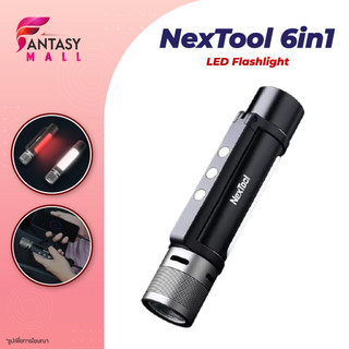 NexTool ไฟฉาย ไฟฉายฉุกเฉิน ไฟฉายตั้งแคมป์ ไฟฉายสว่างมากOutdoor 6 in 1 LED Flashlight Ultra Bright Torch