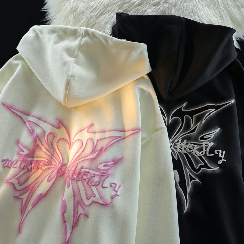 Manjusaka พร้อมส่ง เสื้อกันหนาว เสื้อฮู้ด แขนยาว ใส่สบายๆ หลวม