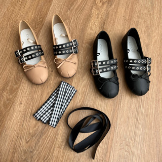 CHANI : R3030-2 l New flats shoes รองเท้าสวม หนัง Pu premium