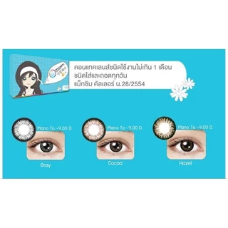 Maxim colors air คอนแทคเลนส์สี รายเดือน รุ่นกล่องฟ้า ขนาดเท่าตา (1กล่อง1คู่)