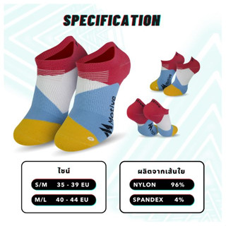 MOTIVE SOCK ถุงเท้าวิ่ง ซ่อนขอบ No Show รุ่น 3D⭐มี 2 ไซส์ Speed Performance ถุงเท้ากีฬา ถุงเท้าวิ่ง ออกกำลังกาย