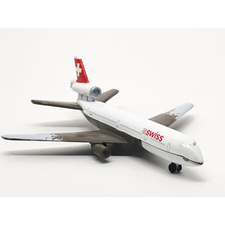 Majorette Airplane Douglas DC-10 - SWISS Airlines - White Color / Dragon Art Wings / Metal / scale (4.2") no Package