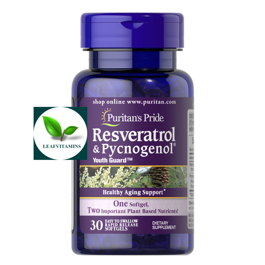 Puritan's Pride Resveratrol 100 mg & Pycnogenol  30 mg / 30 Softgels