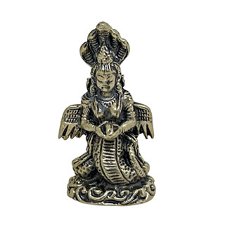 พระแม่มาริษา เทวีนาคราช พระแม่มนสา วัสดุทองเหลือง สูง 3 ซม. Manasa Hindu Serpent Goddess Brass Statue Home Decor By Boss