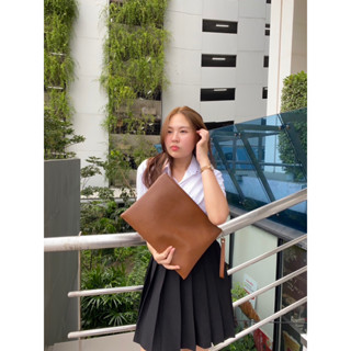 กระเป๋าใส่A4 กระเป๋าหนังพียู ใส่ไอแพด สีน้ำตาล