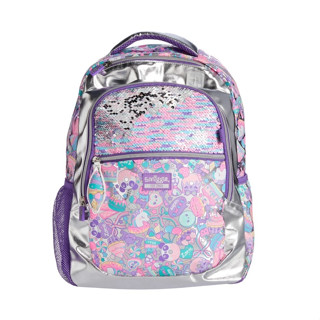 🎒Smiggle Backpacks กระเป๋าเป้ 🎒สมิกเกอร์ ขนาด 16 นิ้ว ลาย เกล็ดม่วง พร้อมส่งในไทย 🛻