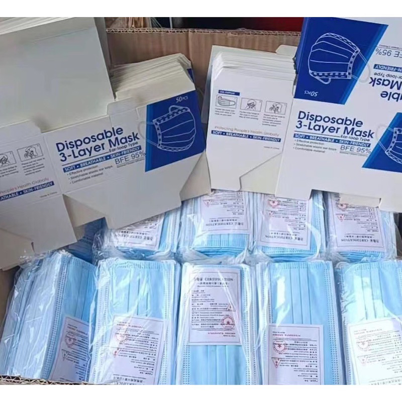 ส่งด่วน 1 วัน หน้ากากอนามัย หน้ากากอนามัย 50 ชิ้น หนา 3 ชั้น หน้ากากอนามัยผู้ใหญ่ Face Mask มีบริการเก็บปลายทาง