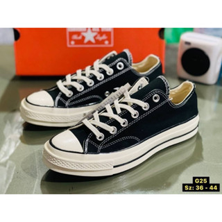 Converse All Star70 สีดำ รองเท้าคอนเวิร์ส⭐ รองเท้าผู้ชาย ✅【รูปถ่ายจากสินค้าจริง Size:37-45eu】