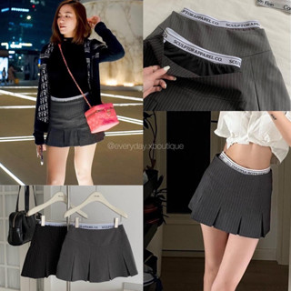 พร้อมส่ง 📌SCULPTOR APPAREL SKIRT🖤 (S,M 420฿ฟรีส่ง) กระโปรงสั้น ขอบเอวดีไซน์ยางยืดสปอร์ต ทอเป็นลาย valen wg.we