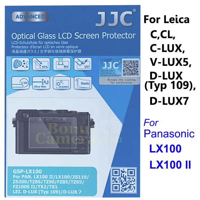 GSP-LX100 กระจกกันรอยจอไลก้า Leica C,CL,C-Lux,V-Lux5,D-Lux7,D-Lux(Typ 109) Panasonic LX100,LX100 II LCD Screen Protector