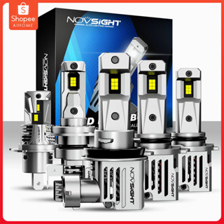 Novsight ไฟหน้ารถ Led H4 H11 9005 9006 Car Headlight Bulbs 80W 15000LM LED 12V 6500K Super Bright ไฟสีขาวในตัวไดร์เวอร์