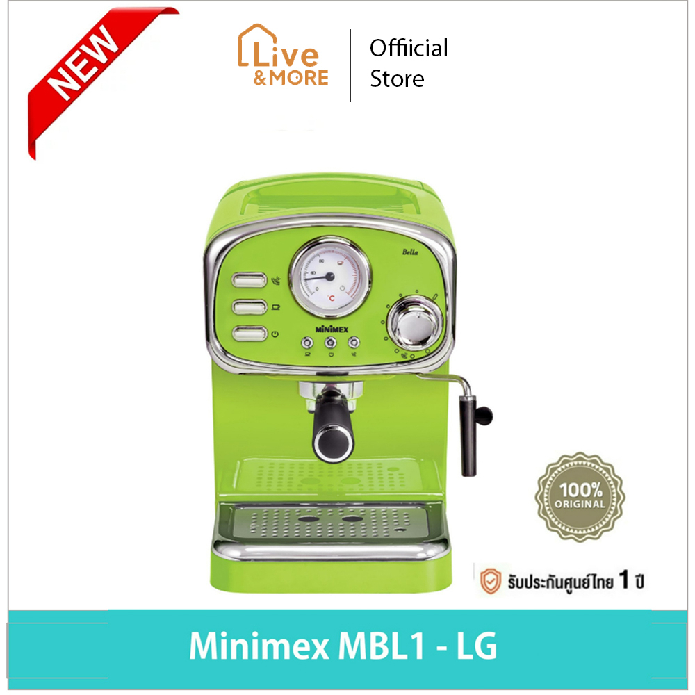 Minimex มินิเมกซ์ เครื่องชงกาแฟ Bella รุ่น MBL1-LG (สีเขียวมะนาว)