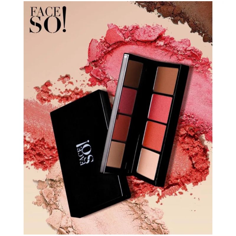 FACE SO! Mosaic Glow Blusher Pink&Peach 17 G.เฟสโซ บลัชเชอร์ พิงค์ แอนด์ พีช พาเลท ที่ปัดแก้ม หรือเฉดดิ้ง ผิวหน้าโกลว์