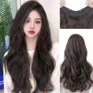 🔥พร้อมส่ง🔥60 ซม. 50 ซม. ยาวหยิกผมวิกผมธรรมชาติดู/ผมยาวคลื่นใหญ่ธรรมชาติต่อผมชิ้นเดียว, วิกผมชิ้นเดียว