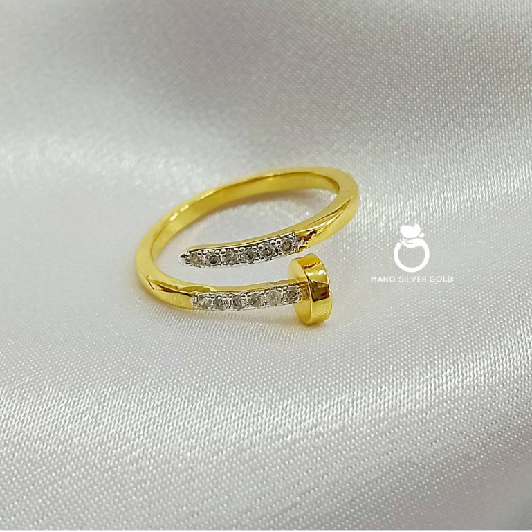 แหวนตะปู 0627 รุ่นฟรีไซส์ หนัก 1 สลึง  มินิมอล งานเกาหลี ไมครอน ชุบทอง หุ้มทอง แฟชั่น ทองสวย ใส่ออกงาน