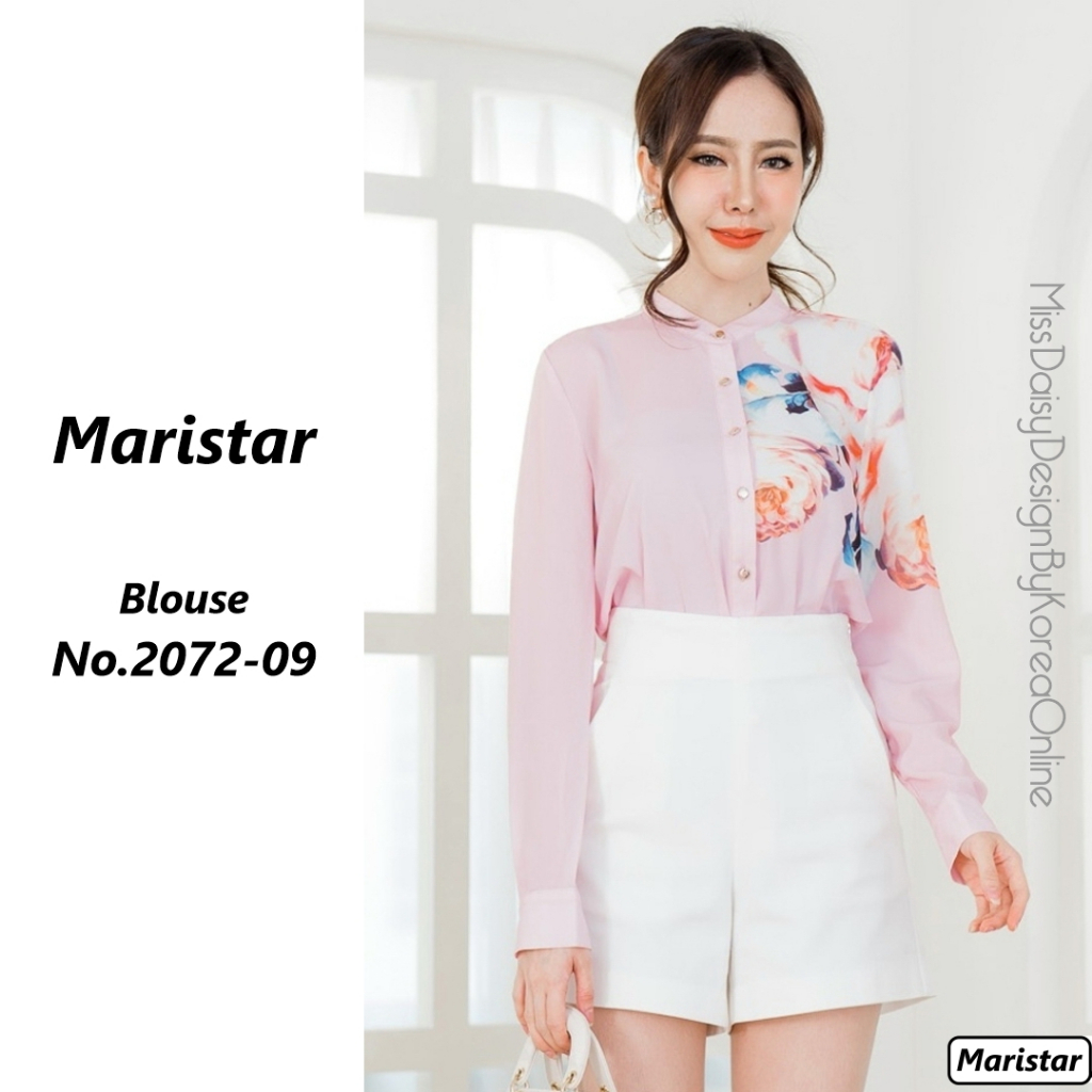 Maristar เสื้อแขนยาว No.2072 ผลิตจากผ้า Polyester 100% พิมพ์​ลาย
