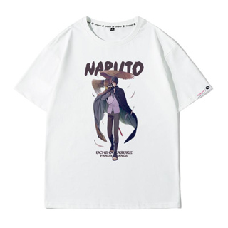 เสื้อผ้าแฟชั่นผู้หญิง เสื้อผ้าแฟชั่นผู้ชาย เสื้อยืด เสื้อยืด Anime Naruto เสื้อยืดพิมพ์ลาย Sasuke แขนสั้น