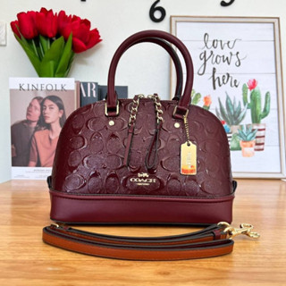 COACH F55450 MINI SIERRA SATCHEL IN SIGNATURE DEBOSSED PATENT LEATHER