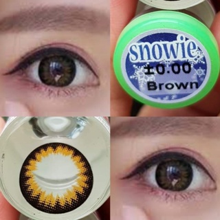 คอนแทคเลนส์ รุ่น Snowie สีเทา/ตาล Gray/Brown มีค่าสายตา (0.00)-(-4.50) เปลี่ยนแทนทุกเดือน