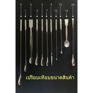 ช้อนตักสาร ช้อนสแตนเลส Spatula Stainless มีหลายขนาด ไม่เป็นสนิม ใช้ในห้องทดลอง มีสินค้าพร้อมส่ง