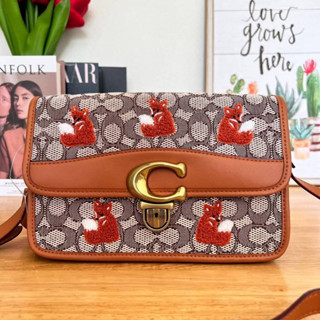 COACH C7934 STUDIO SHOULDER BAG IN SIGNATURE JACQUARD WITH FOX MOTIF