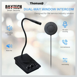 🚚จัดส่ง 1-3 วัน🚚Daytech Intercom ไมโครโฟนอินเตอร์ติดหน้าต่างอินเตอร์โฟนภายในเคาน์เตอร์ลำโพงสําหรับธนาคาร/สถานีขนส่ง WI07